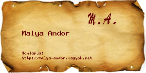 Malya Andor névjegykártya